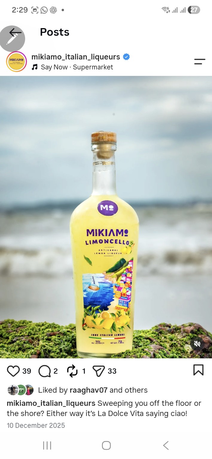 Mikiamo Limoncello illustrated bottle