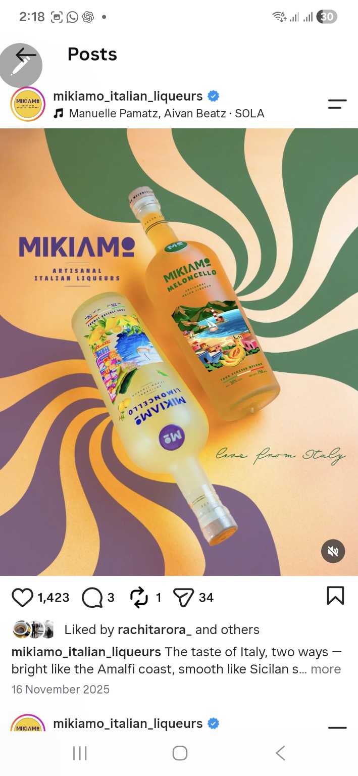 Mikiamo Limoncello and Meloncello packaging